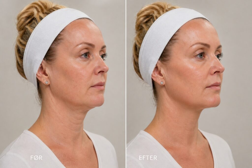 Nefertiti-løft / platysmaløft med Botox